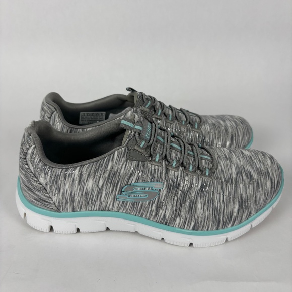 Skechers, Gray and Blue, Relaxed Fit, Slip-ins, Sneakers, Memory Foam Size 6.5 W - Picture 2 of 8